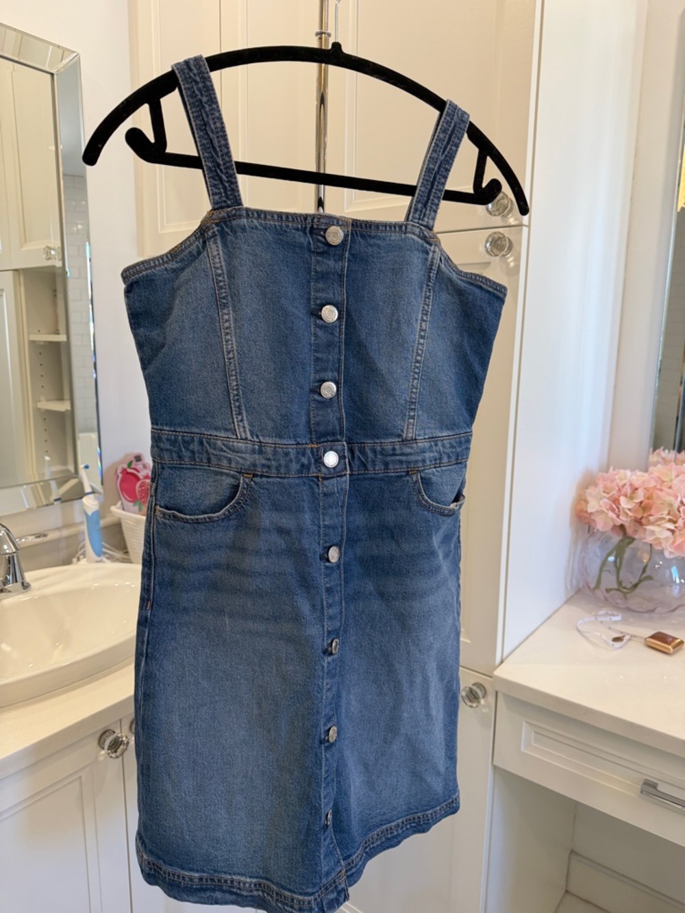 GAP Blue Denim Button-Front Sundress